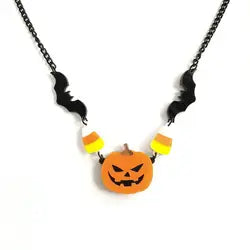 Pumpkin Candy Corn Necklace