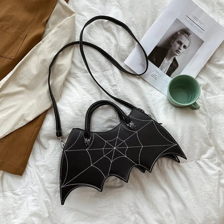 Bat-Shaped Web Handbag